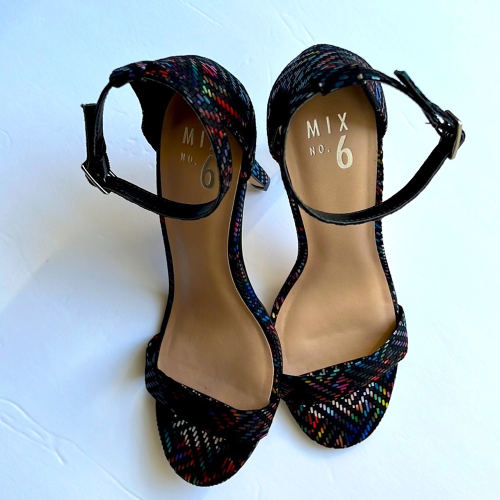 Woven multicolor Mix No.6 Heeled Sandal Sz 9